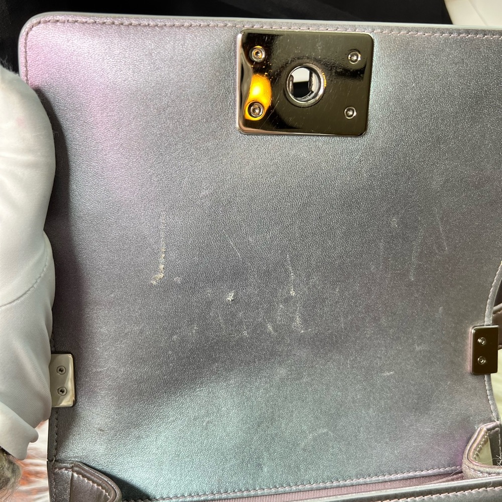 CHANEL MERMAID BOY BAG PURPLE 18S SMALL IRIDESCENT WATER FLAP Ultra Limited SSC - Picture 16 of 17